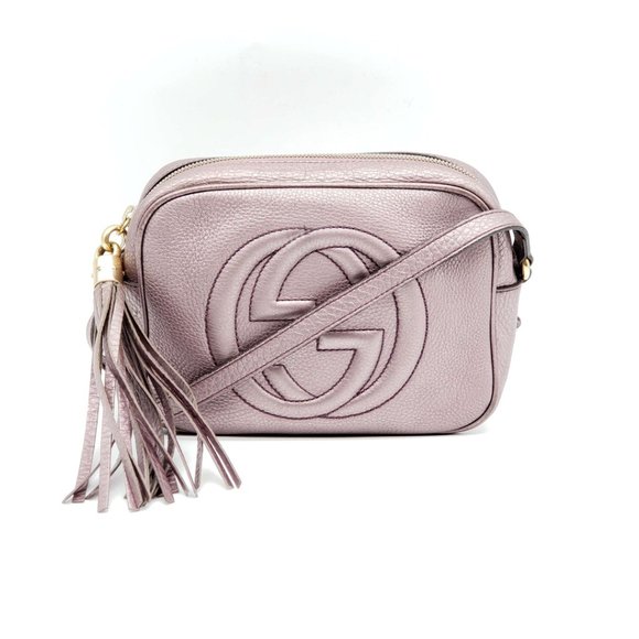Gucci Handbags - Gucci Disco Camera Metallic Leather Crossbody Bag